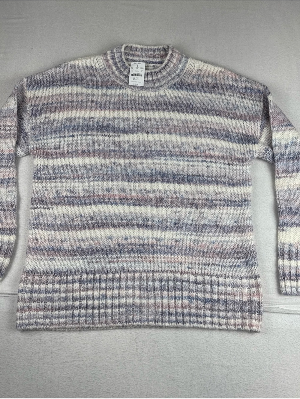 New! J. Crew Space-dyed Sweater Pink Purple Striped  Size Small preppy casual